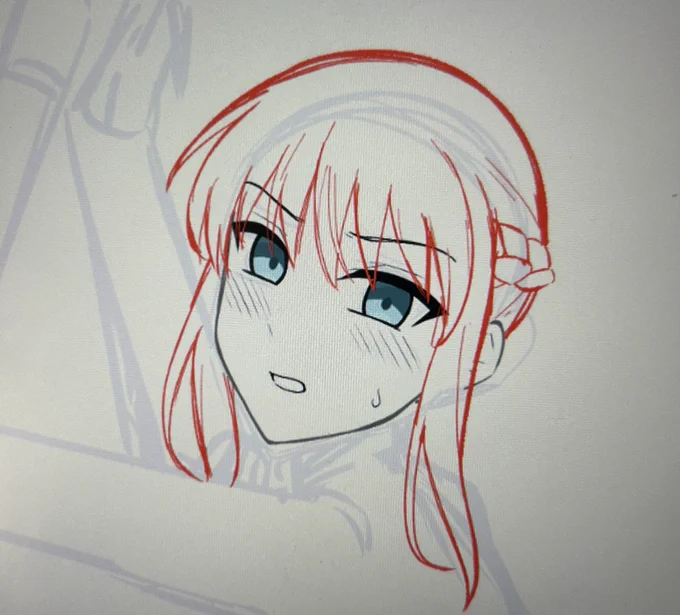 フォロワーさんのお誕生日イラスト描いてます。こうして見ると妹さんに似てるね 