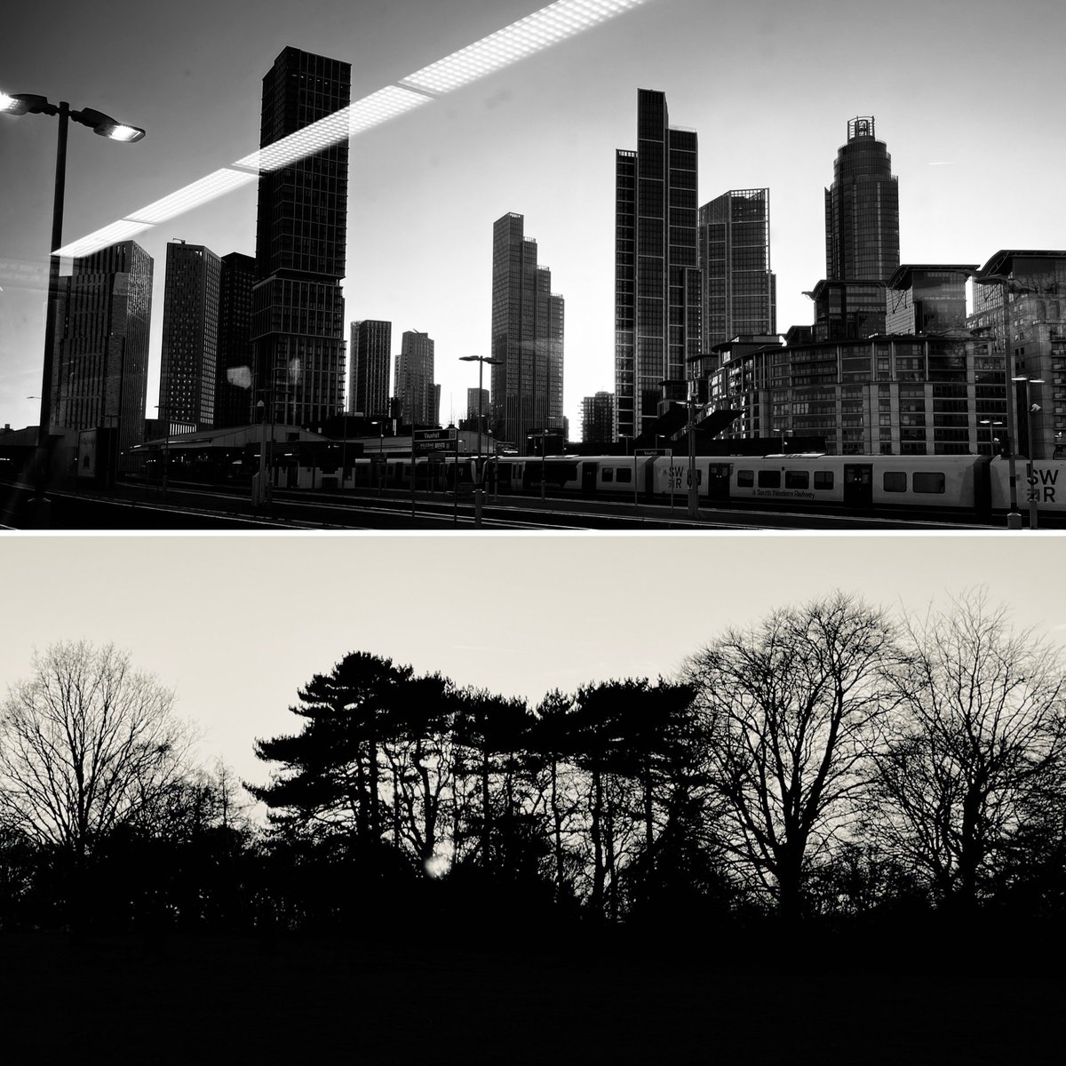 R_Broome's tweet photo. These photos were taken 8 miles apart. Any guesses where they are? Does one fill you with excitement and the other bore you, or does one overwhelm you and the other offer calm? #human-nature #city #urbanliving #countryside https://t.co/AwwsEhZb1i