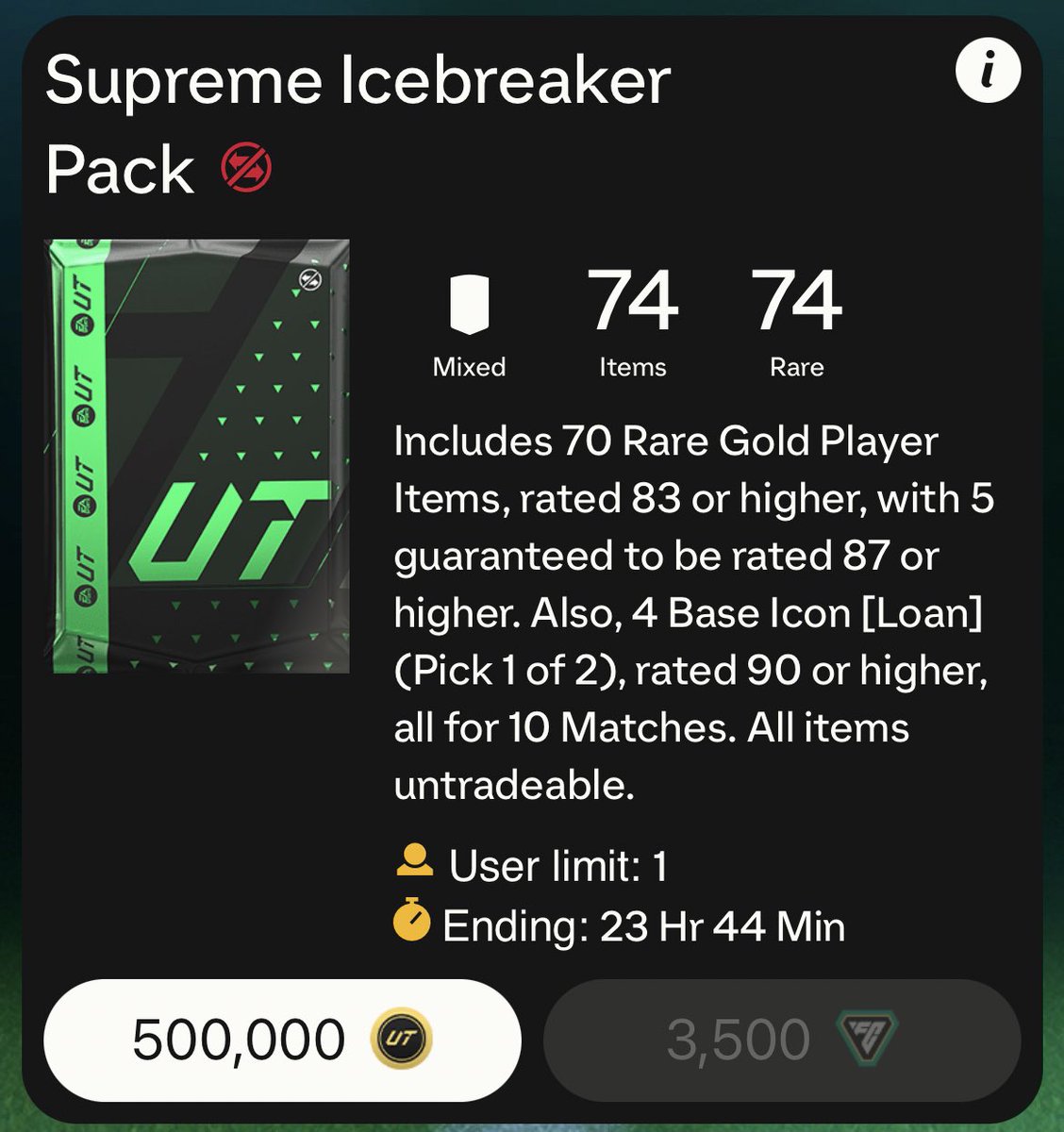 fut_trader_D's tweet image. I’m giving 1 person the 𝐅𝐂 𝐜𝐨𝐢𝐧𝐬 𝐭𝐨 𝐨𝐩𝐞𝐧 𝐭𝐡𝐢𝐬 HUGE 500K pack!🔥🎉

All you need to do is…

𝐑𝐓 his post✅
+ 
𝐟𝐨𝐥𝐥𝐨𝐰 me &amp;amp; @futcoinmasterr ✅

👑 Winner chosen in 24 hours