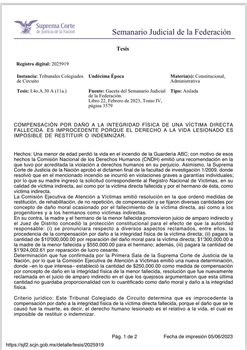 miguelnava_'s tweet photo. @JusticiaTV_MX @JJaimeGVaras @SCJN Espero no seas como 2 de los 3 integrantes del 4TC del Primer Circuito que determinaron ILEGALMENTE que a l@s niños fallecidos en #GuaderiaABC en 2009 no se les indemnizara por el daño físico que les provocó la muerte.

@SCJN avaló esa tesis al no querer conocerla e invalidarla. https://t.co/HFuqF0JmK0