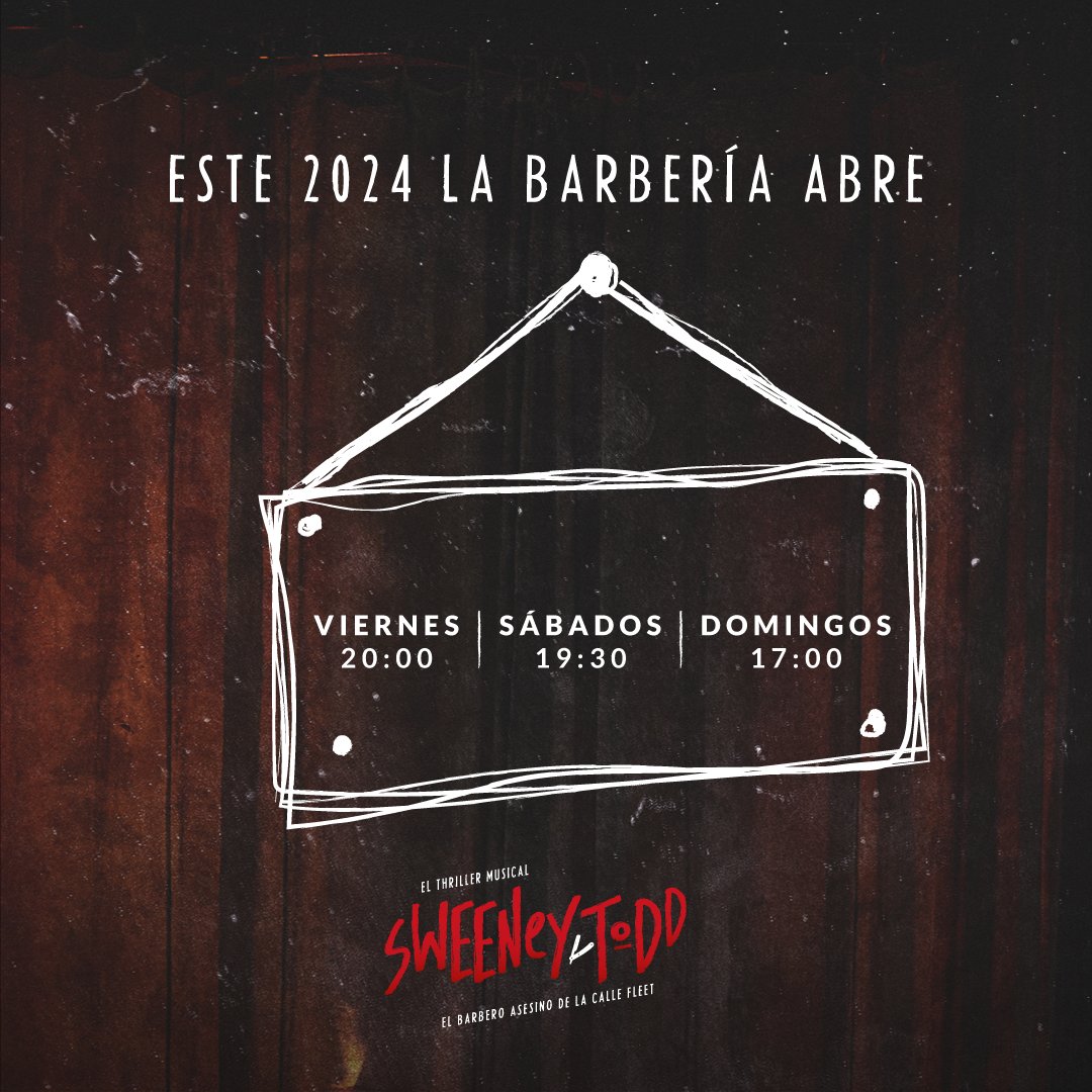 ¡𝐕𝐄𝐍𝐆𝐀𝐍 𝐂𝐎𝐍 𝐒𝐔 𝐀𝐌𝐈𝐆𝐎 #𝐒𝐖𝐄𝐄𝐍𝐄𝐘! 💈

Agenda AHORA tu afeitada más al ras 🔪🩸

🎟️ Boletos en ticketmaster.com.mx y taquilla del <a href="/teatro_milan/">Teatro Milán</a>

#Thriller #teatro #teatromusical #SweeneyToddMex #musicalescdmx #cdmx🇲🇽   #teatroCDMX #FelizSabado  #méxico