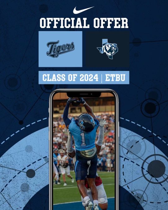 SamTaylor_40's tweet photo. So so thankful to receive an offer from East Texas Baptist University!! Thanks to @Coach_MasonETBU and thank you to all my coaches @MitchCraft4211 @ReggieLeader1 @landry_hunter11 @LCAKnights https://t.co/6PZkRj0sqO