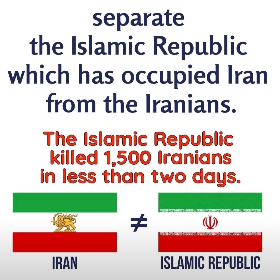 Once forever:
IRAN IS NOT ISLAMIC REPUBLIC!

Fighting against the Islamic Republic and Mullahs does not mean destroying IRAN! 
There is no way that Iranian patriots tolerate any threat to our sovereignty. 
No matter what your background, religion, or nationality is, we Iranians…