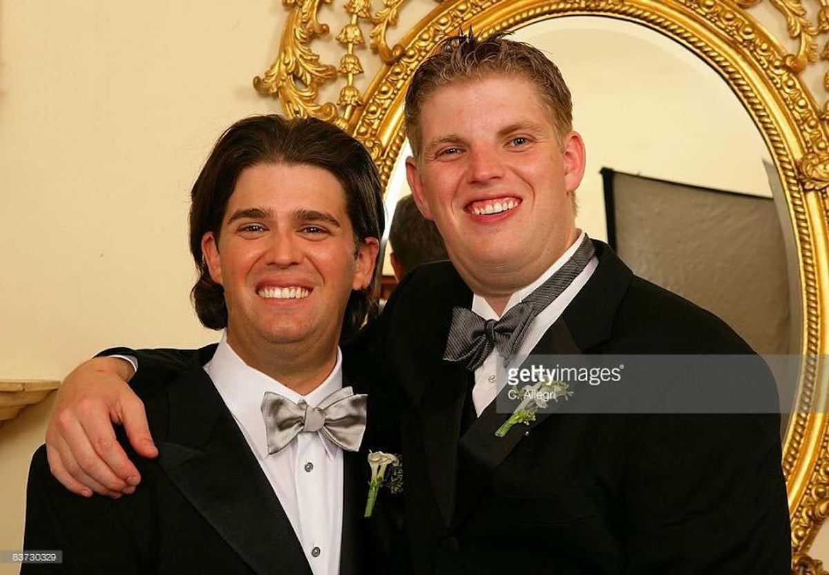 harvsingh's tweet photo. @DonaldJTrumpJr @EricTrump Epstein list...which may show that you pair finally got to fuck ...with whores..

As seriously...which woman would knowingly &amp; willingly fuck you pair for free?

Seriously...who?

You pair should have been been wiped off your mom's back post attack by your dad.

Rejects. https://t.co/omVNu3Pprq