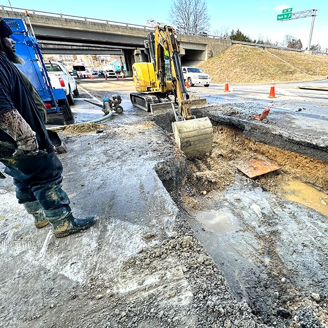 Wythe Street near the I-95 bridge in Petersburg is open following a watermain break on Friday night. The repairs were made by Petersburg Public Works crews, who stayed on-site all night in freezing temperatures to fix the break. Their dedication and hard work are appreciated!