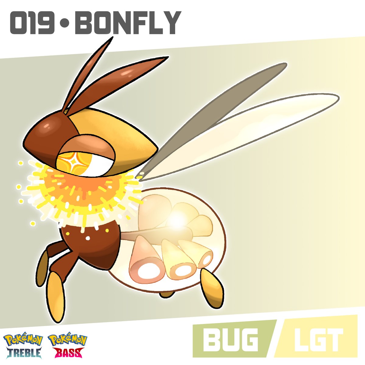 [019] Bonfly, the Firefly Pokémon #fakemon