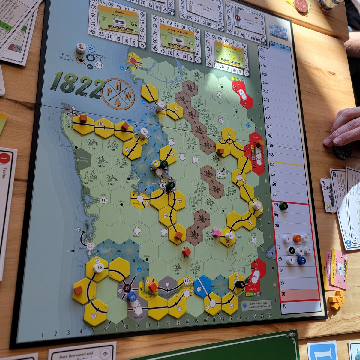 GameMadison's tweet image. Madison train day! 1822PNW and 21Moon. Some AAG Wave 5 action!!! @aag18xx @JonasJo71983114 @KuhnKen #18XX #CCMF