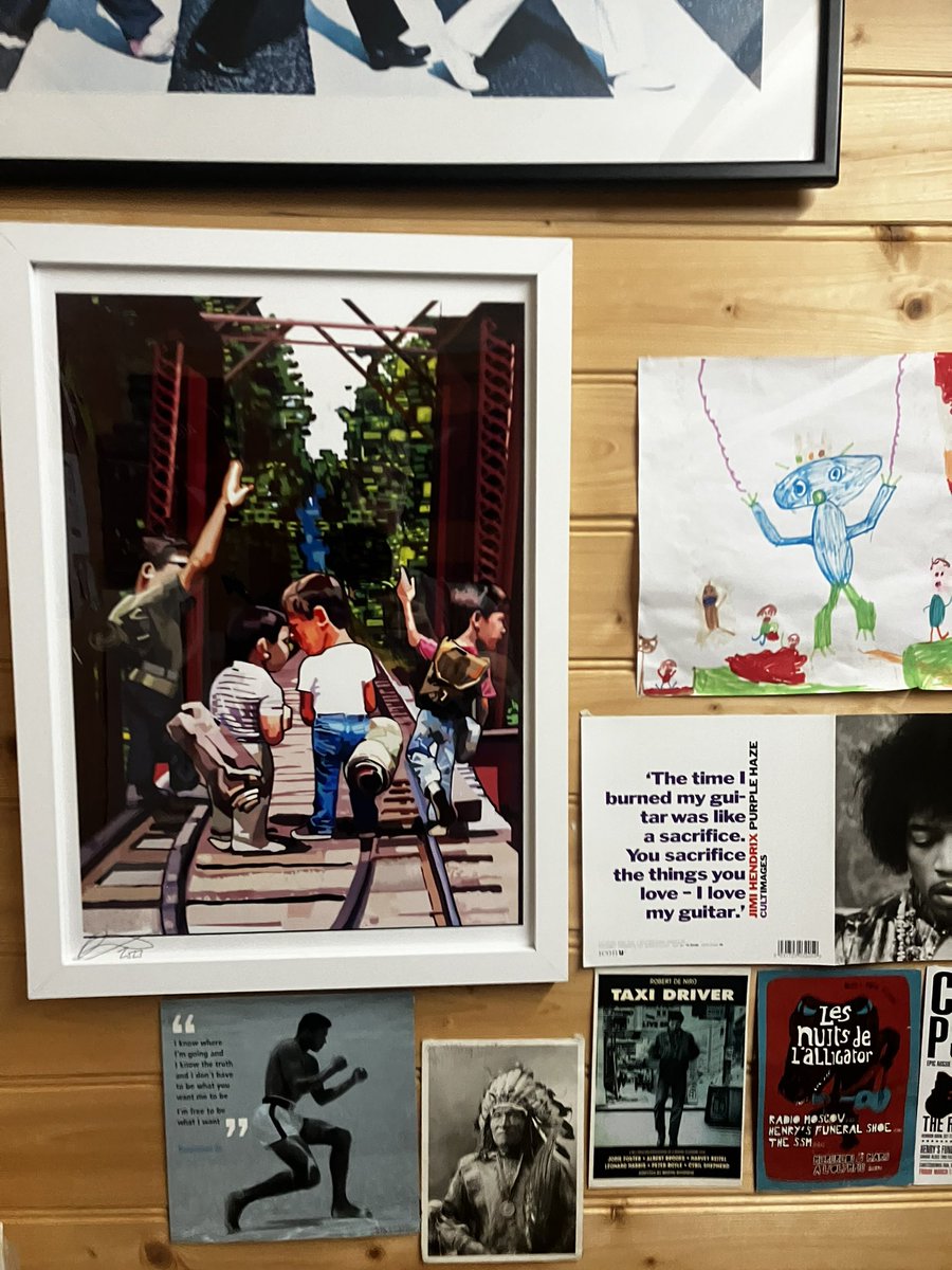 Nestled between jimi, the Beatles and my boys drawing <a href="/aguycalledminty/">aguycalledminty</a> . Finally got around to putting my Christmas present up in the mam cave