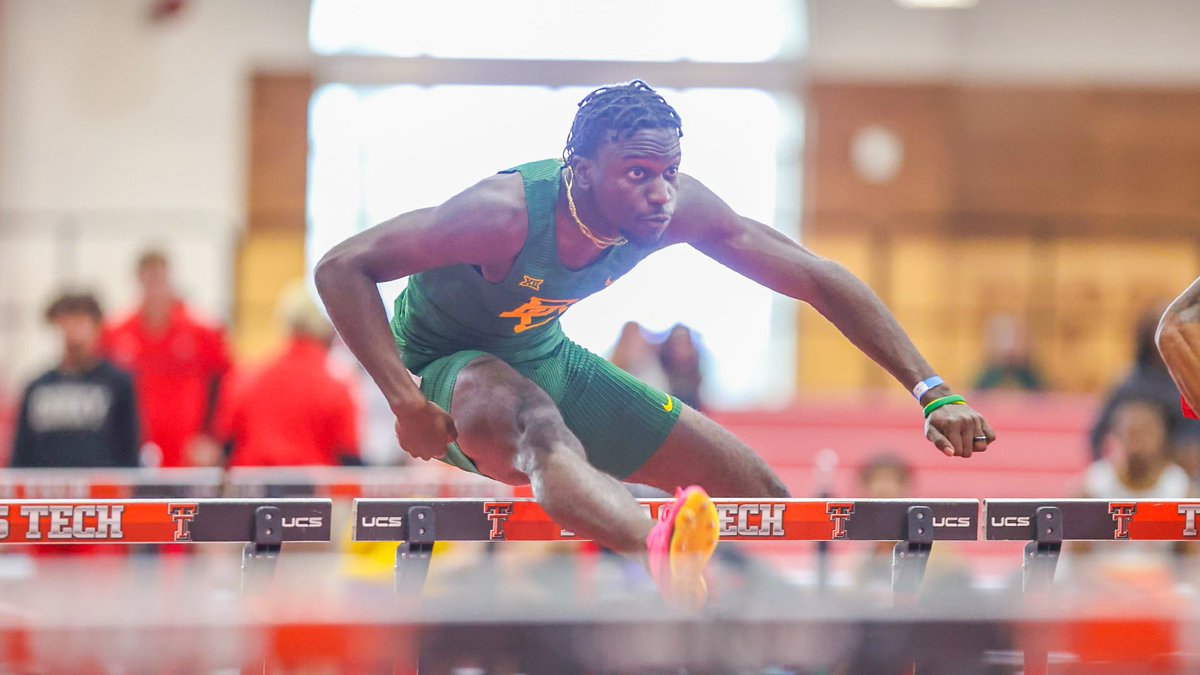 Demario Prince is moving to the 60mH finals with the 5th-fastest time in the prelims!

⏱️ 7.76

#SicEm 🐻