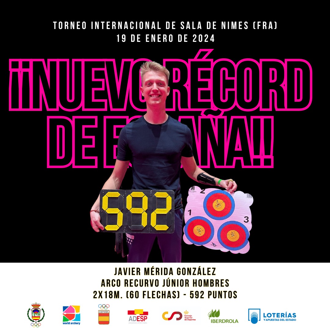 #IndoorWorldSeries

¡Grandes noticias nos llegan desde Nimes!

MÓNICA PUCHE y ANA CANO han sido medallistas de plata y de bronce arco desnudo mujeres.
🥈🥉

Además, ayer se batió un
🚨NUEVO RÉCORD DE ESPAÑA🚨
Recurvo U21 hombres
2x18m. (60 flechas)
Javier Mérida 592
🏹👏

¡BRAVO!