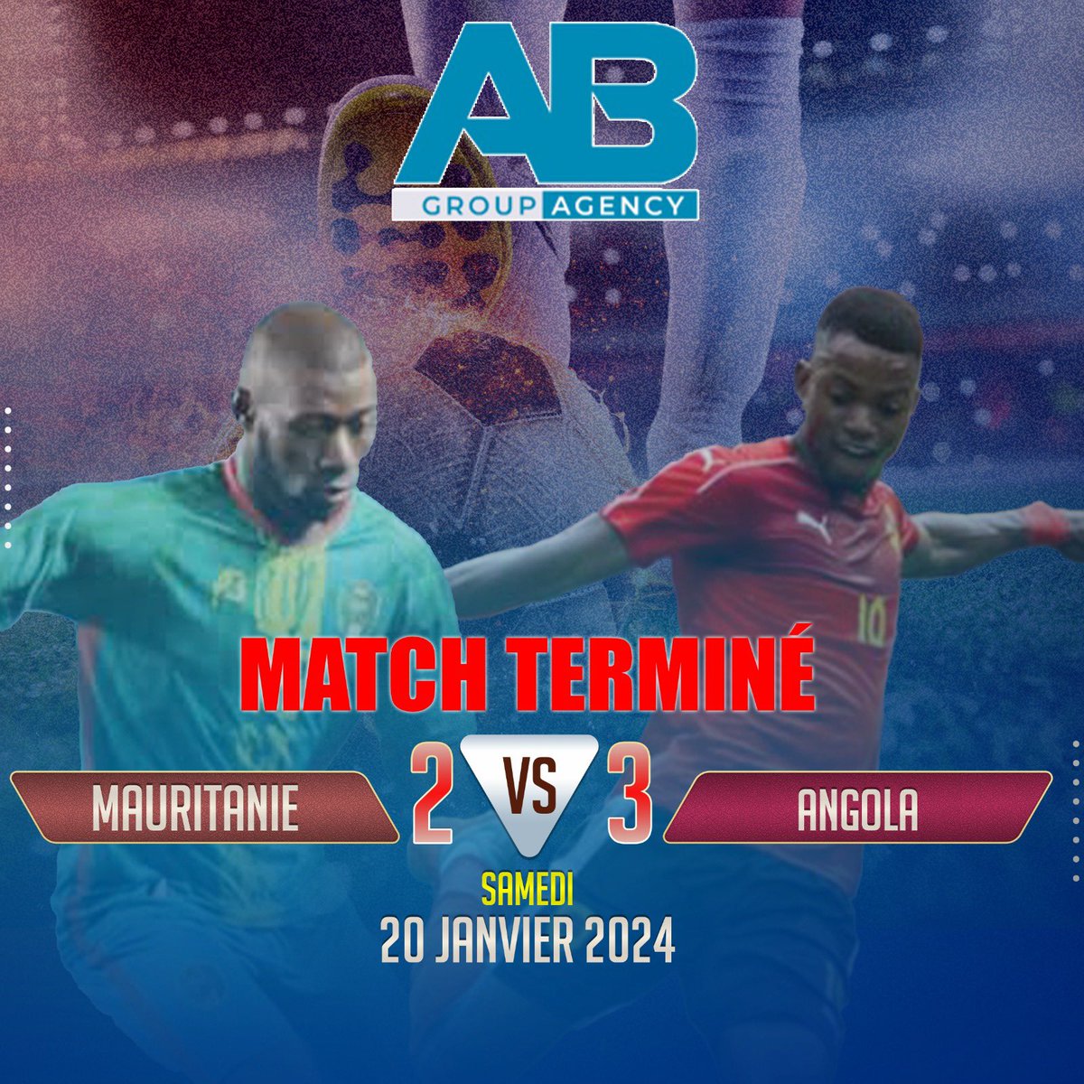 ABgroupagency's tweet photo. Un match spectaculaire, bravo aux deux équipes. #CAN2023   #AFCON2023 #CIV #Nigeria #Cameroun #Algérie #Sénégal #Maroc #Mali #RDCongo #Zambie #Guinée #Gambie #GuinéeBissau #Ghana #Tunisie #Egypte #Mauritanie #Angola #BurkinaFaso https://t.co/Y1N6X4dYGo