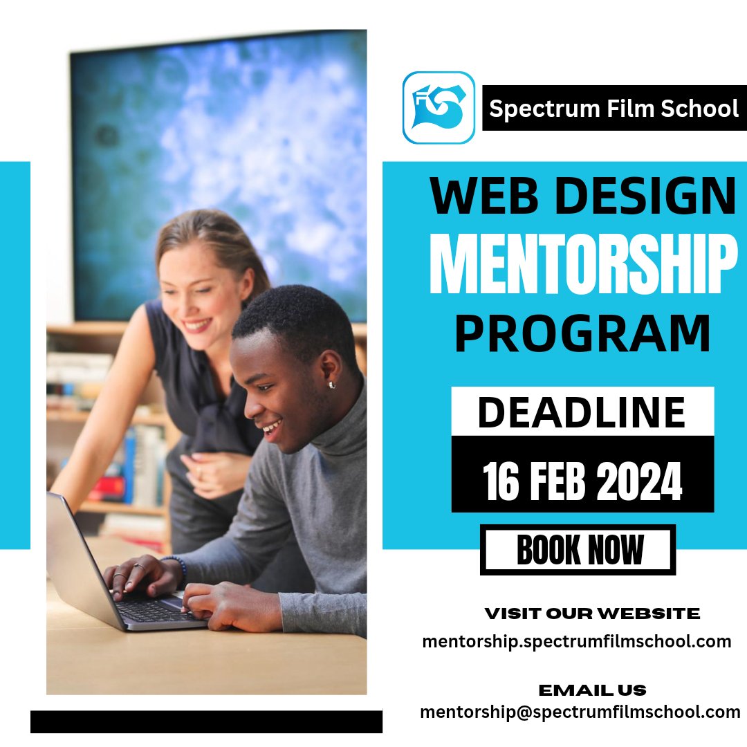 SpectrumFilmSch's tweet image. 🌟 Elevate your web design skills with Spectrum Film School&apos;s Web Design Mentorship Program! 🚀💻 Immerse yourself in a world-class learning experience where creativity meets technology. 🎨
 mentorship.spectrumfilmschool.com

 #WebDesignMentorship #SpectrumFilmSchool #CreativityUnleashed