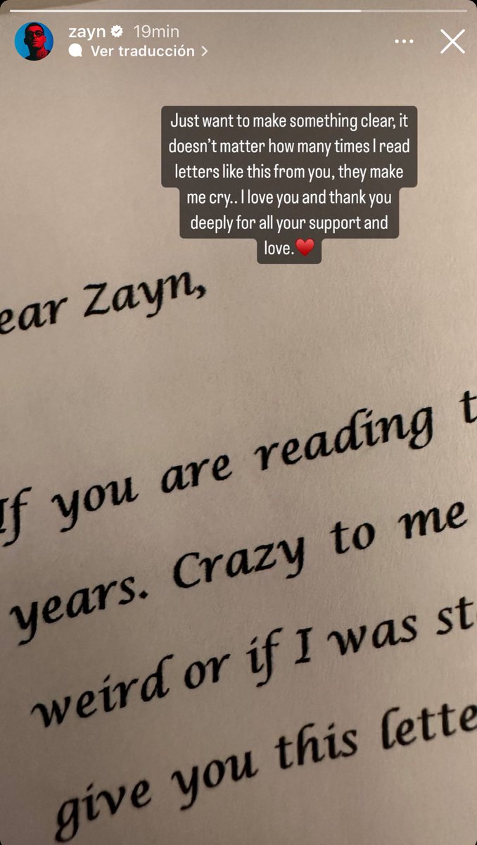 📱 Zayn vía su historia de Instagram ❤️
