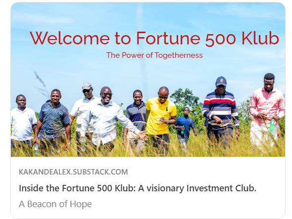 KakandeAlex's tweet photo. The Fortune 500 Klub Investment Club. 

These people are making headwinds. 

The beauty of writing and reading these stories is, they challenge you to see the so many opportunities around us that we are missing. https://t.co/KGYMPx9Xx0