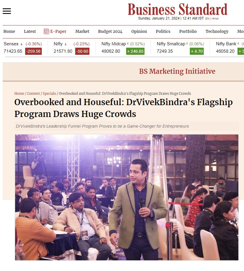The much maligned Vivek Bindra is now posting paid articles on Business Standard to do damage control, also Business Standard should have categorically stated that it is a paid article. Such Fraud? What a shame.
#vivekbindraexposed #businessstandard