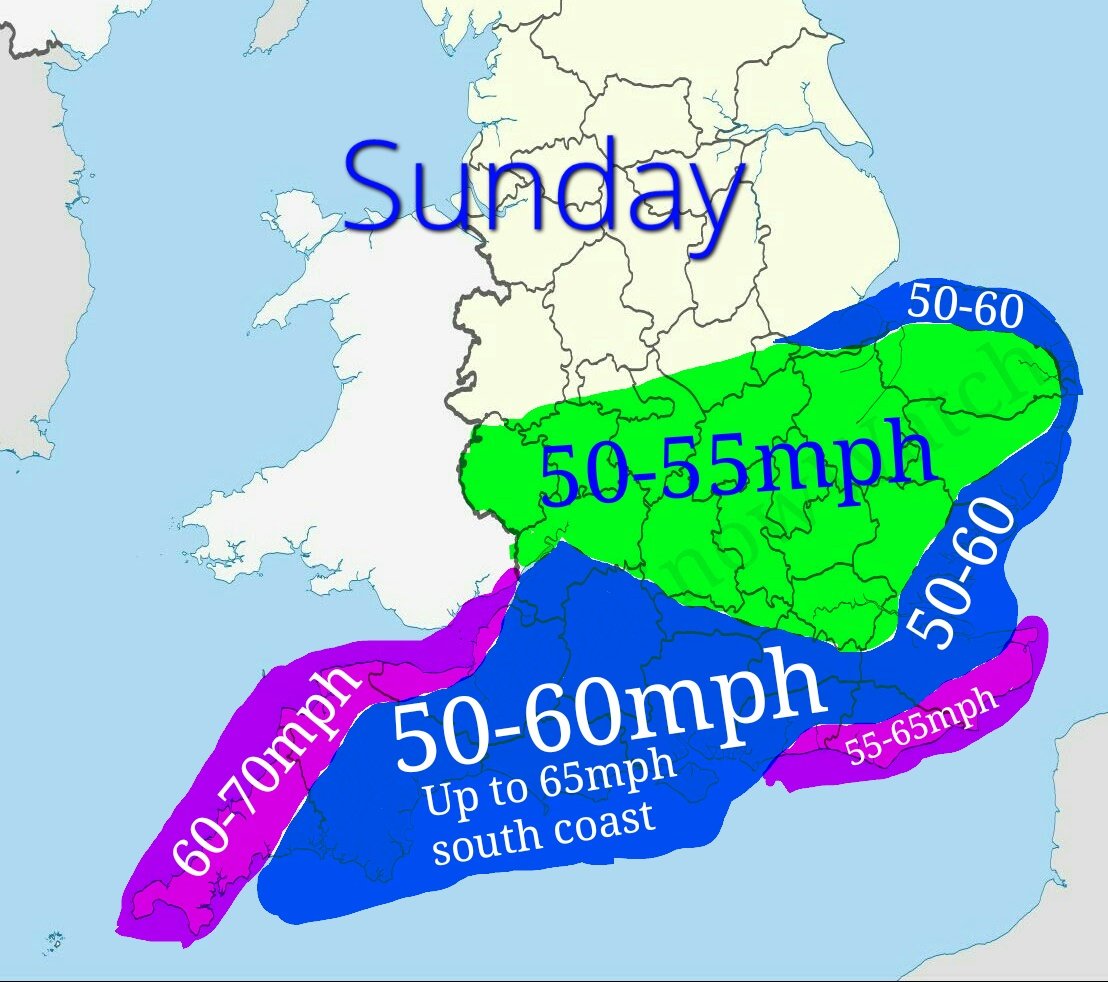 Rough guide to peak gusts from #stormIsha

Starting in the sw from around 5-6pm, transferring east through the evening and into the early hours of Monday

Exposed locations/high ground will see isolated gusts higher than indicated in this graphic