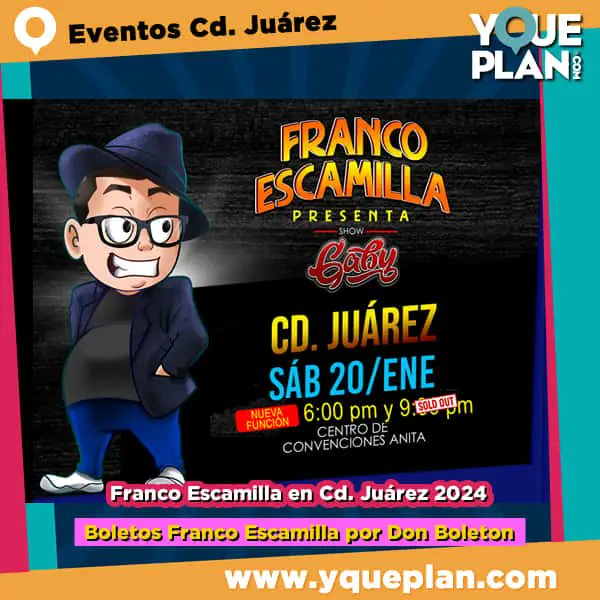 yqueplan_com's tweet photo. Hoy Franco Escamilla en Cd. Juárez 2024 ‼️Información y boletos ℹ️ : https://t.co/old51DMOD8
.
.
#CdJuarez #Francoescamillaofficial #FrancoEscamilla #DonBoleton #ShowGaby #centrodeconvencionesanita #CentroDeConvenciones https://t.co/E2bFzwn7BB