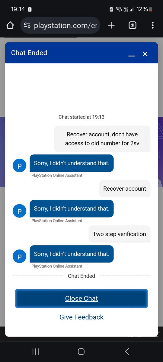 WhitneyRSills's tweet photo. @AskPlayStation trying to recover my account and this is all the help I get. https://t.co/TR5lbT7Qpw