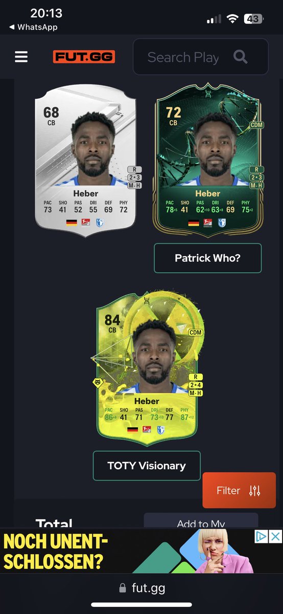 Faxe19751959's tweet photo. @FIFADirectCom 

hello, can you please fix this problem on the new Evolution Toty Vision?
My Player Daniel Heber is shown to me and I can select him, but unfortunately I get this error message like in the photo. The same thing happens in the Companion App. https://t.co/Xwsh0IlKBs