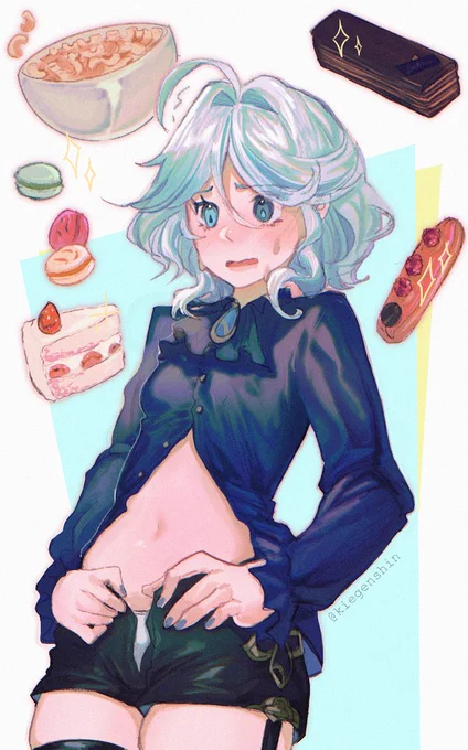 When you arent cursed with a never changing body anymore so maybe it's time to lay off the sweets...(or not)  #Furina #Genshinimpact #原神