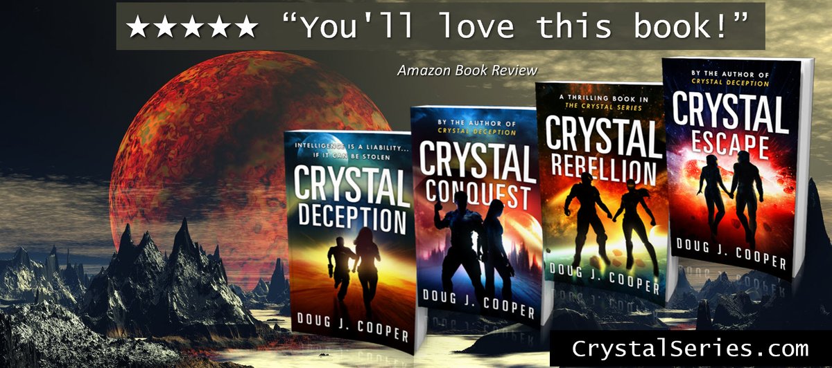 Cheryl rested a hand on his shoulder. “Let’s do this inside.” The Crystal Series – Classic sci-fi. Futuristic thrills. Start with first book CRYSTAL DECEPTION Series info: CrystalSeries.com Buy link: amazon.com/default/e/B00F… #kindleunlimited #scifi