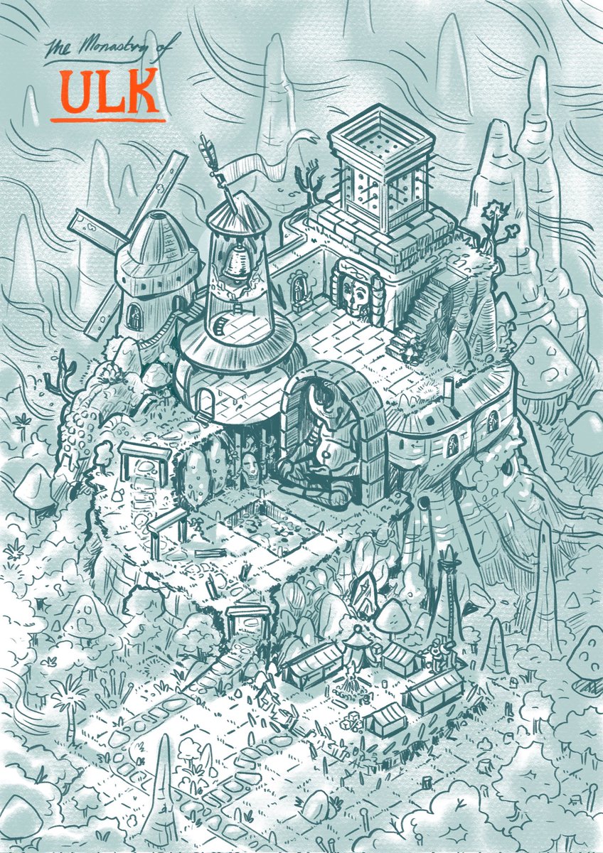 The Monastery of Ulk - Isometric battle-map done for my D&amp;D home game. I'm looking for TTRPG work ATM so if you need some maps drop me a line!