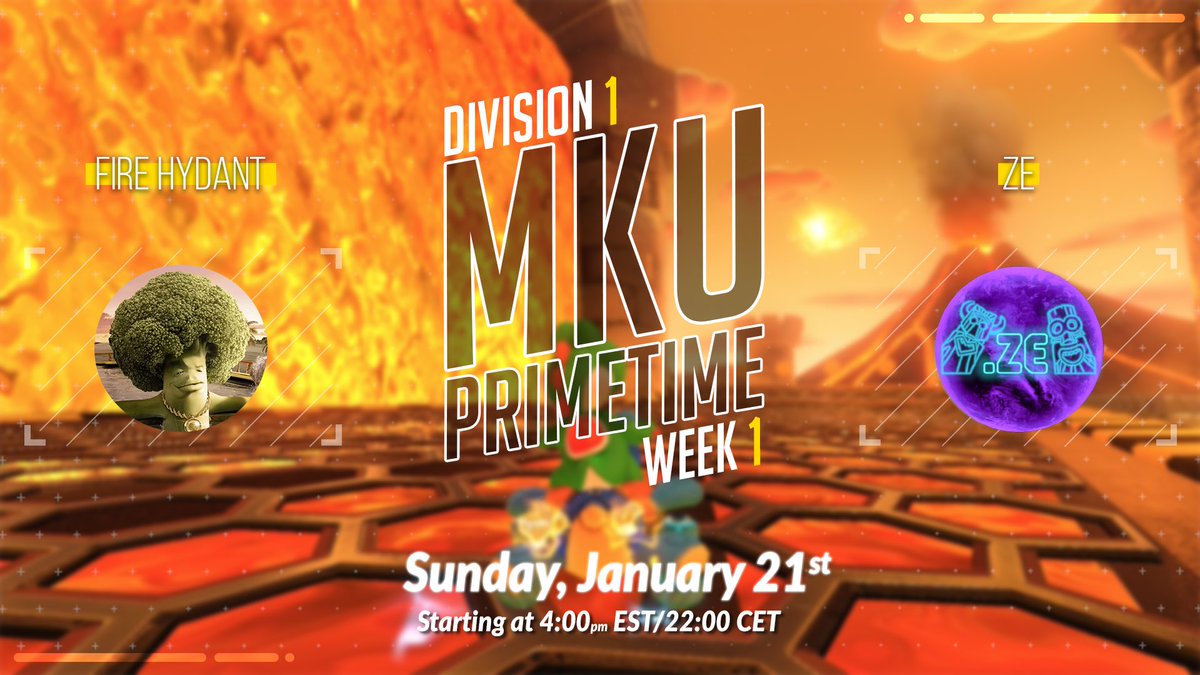 mk_central's tweet photo. The first MKU Primetime of 2024 is here! To kickstart MKU Season 23, we go to Division 1 for the match between Fire Hydrant and ze! Tune in here: https://t.co/mzer8KYlDE https://t.co/blJX8lCUOp