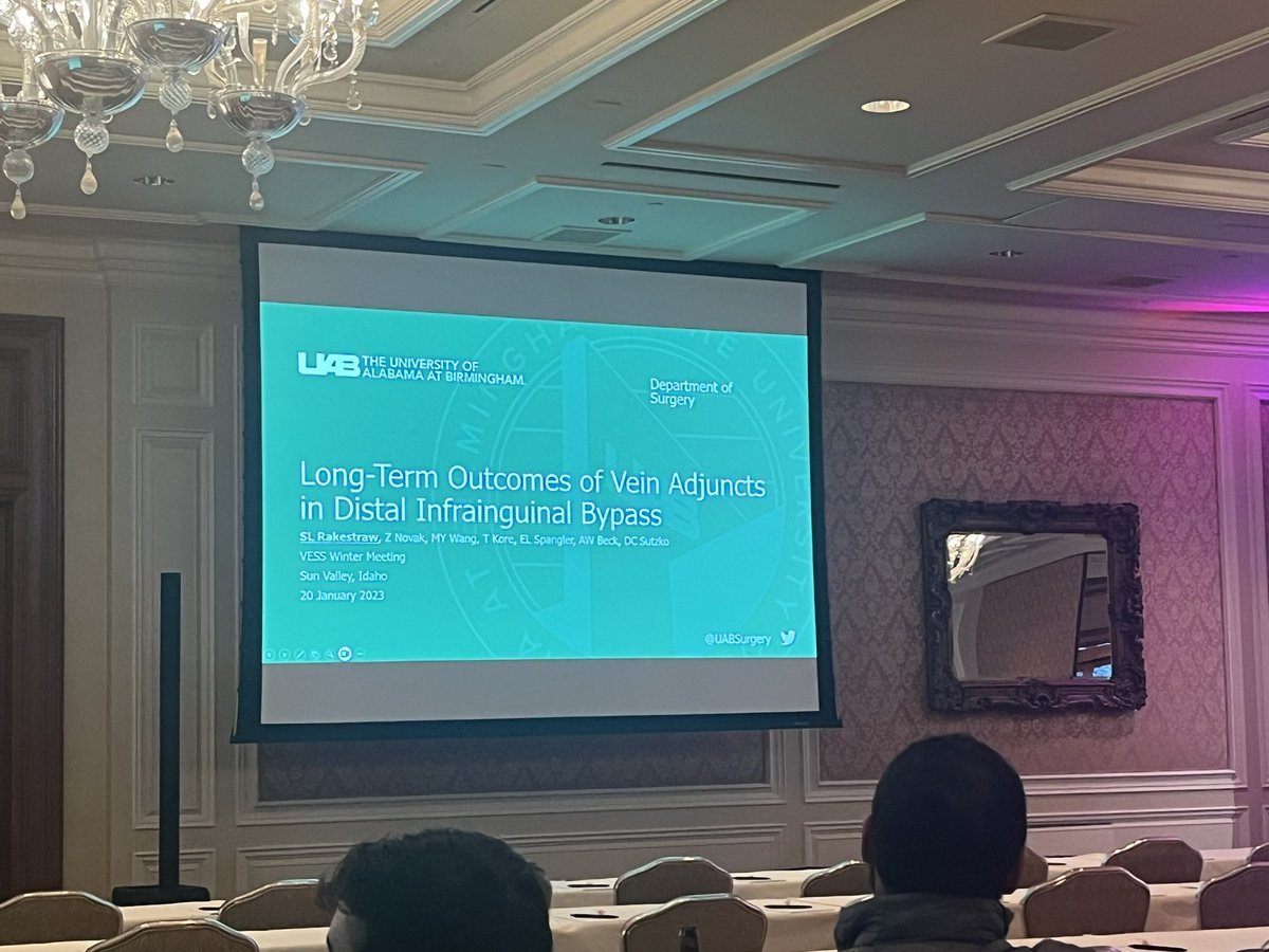 Fantastic job <a href="/SLRakestraw_/">Stephanie Rakestraw</a> presenting our VQI data on benefits of vein adjuncts used with PTFE compared to PTFE alone for infrainguinal bypasses! #VESS2024 <a href="/UABVascular/">UAB Vascular Surgery</a> <a href="/UABSurgery/">UAB Surgery</a> <a href="/AWBeckMD/">Adam W. Beck</a>