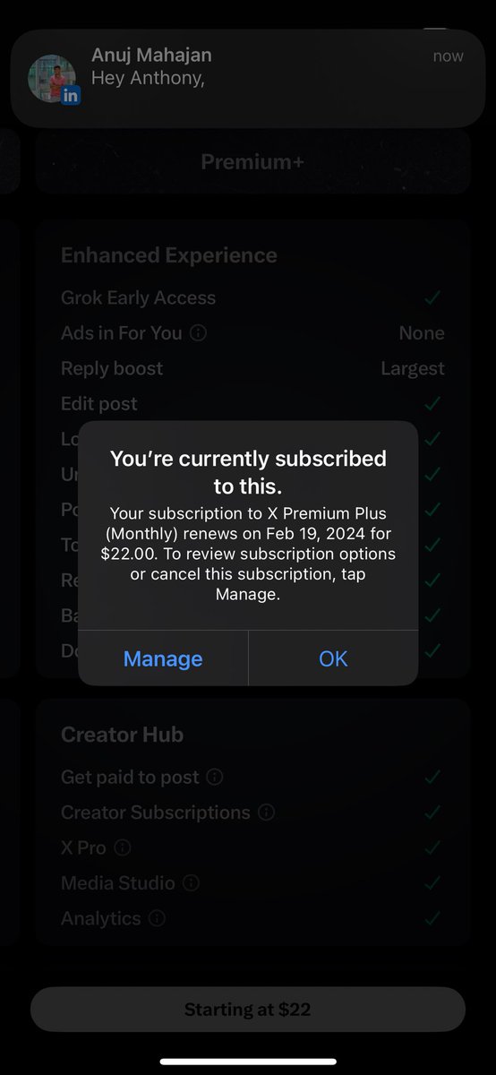 This_AnthonyG's tweet photo. Something happened to my @X account a few weeks ago I lost all @premium + capabilities even though I’m still subscribed, many @Support DMs later it has been one of the most frustrating customer service experiences with every agent asking me to describe the problem again… #help https://t.co/I3KTqbKLRU