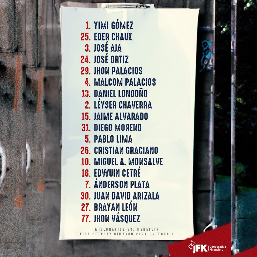 JuanAristiAngel's tweet image. Concentrados de @MillosFCoficial y viajeros @DIM_Oficial del domingo 21 enero desde 4:00pm en @estadioelcampin de Bogotá por #Fecha1 de @LigaBetPlayD I del 2024 de @Dimayor, transmite @alrojovivodim de @ondas1350am y #LaPoderosa 106.6 FM desde 2:30pm, narración de @elgeneral1350.