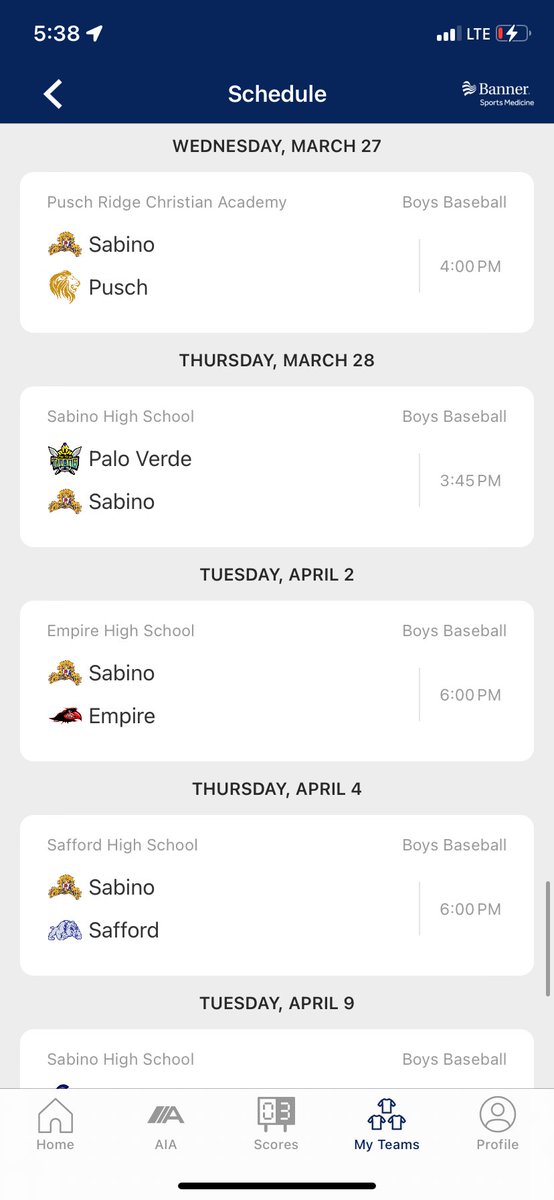 Season schedule! SS/RHP #10