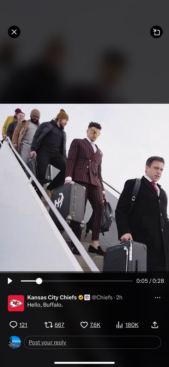 The Bills can never win a SB with Josh Allen and I’d still be happy we chose him over this guy. #Mahomes Look at that suit case, glasses, haircut and shoes. God I hope we blow them out by 20 tomorrow.