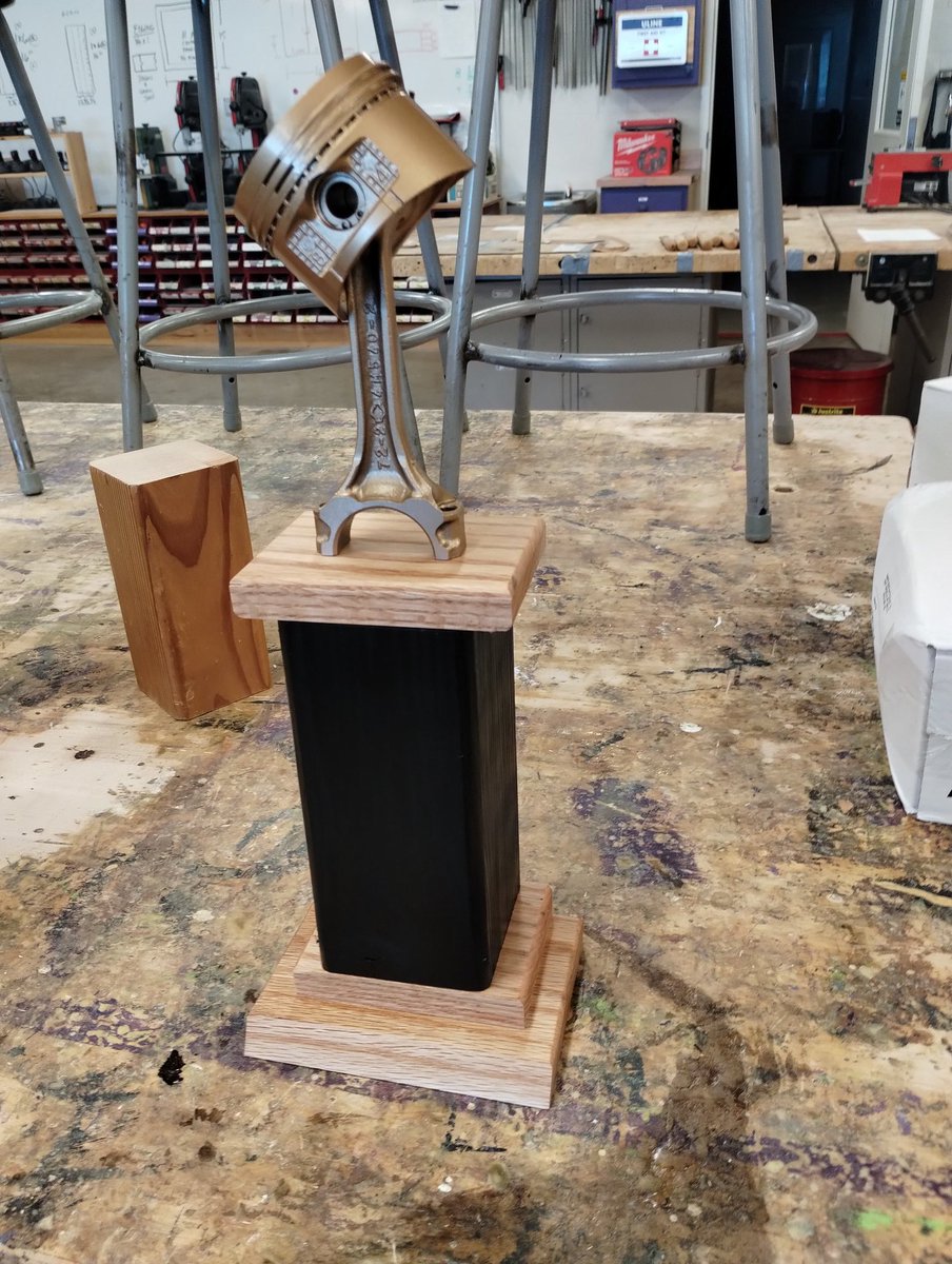 jonweger's tweet image. Making trophies for my son's #CubScout Pack's #Pinewood Derby. He designed them and helped me build the prototype...now it's up to me to build a bunch this week. Best part is that I got him into the shop on a Saturday morning to play for a bit.