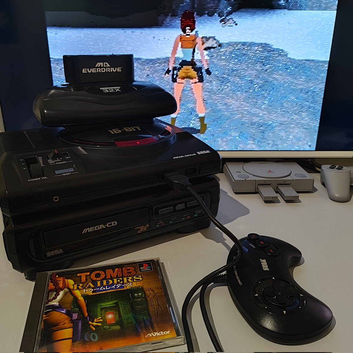 XProger_san's tweet photo. I'm fully equipped now! Someday it'll ride the full power of the tower of power! %)
#openlara #tombraider #sega #retrodev https://t.co/jJbdPiCzUj