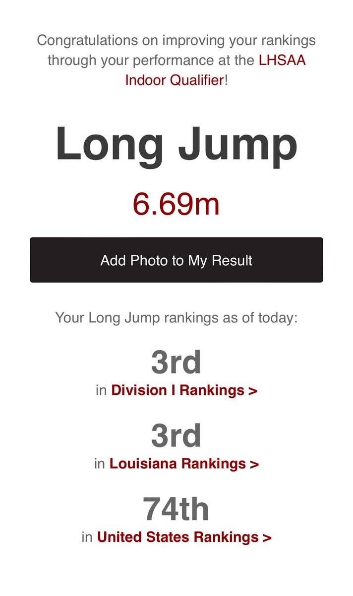 Alex Huffine (@alex_huffine) on Twitter photo Jumped 21-11.50 ft today and places 2nd in the LSU indoor meet. Can’t wait to go full out next meet and show what I can do! <a href="/CHSBRAthletics/">CHS Athletics</a> <a href="/CHSBRtrack/">CHS Track & Field</a> #lhsaatrackandfield #geauxbears Jumped 21-11.50 ft today and places 2nd in the LSU indoor meet. Can’t wait to go full out next meet and show what I can do! <a href="/CHSBRAthletics/">CHS Athletics</a> <a href="/CHSBRtrack/">CHS Track & Field</a> #lhsaatrackandfield #geauxbears