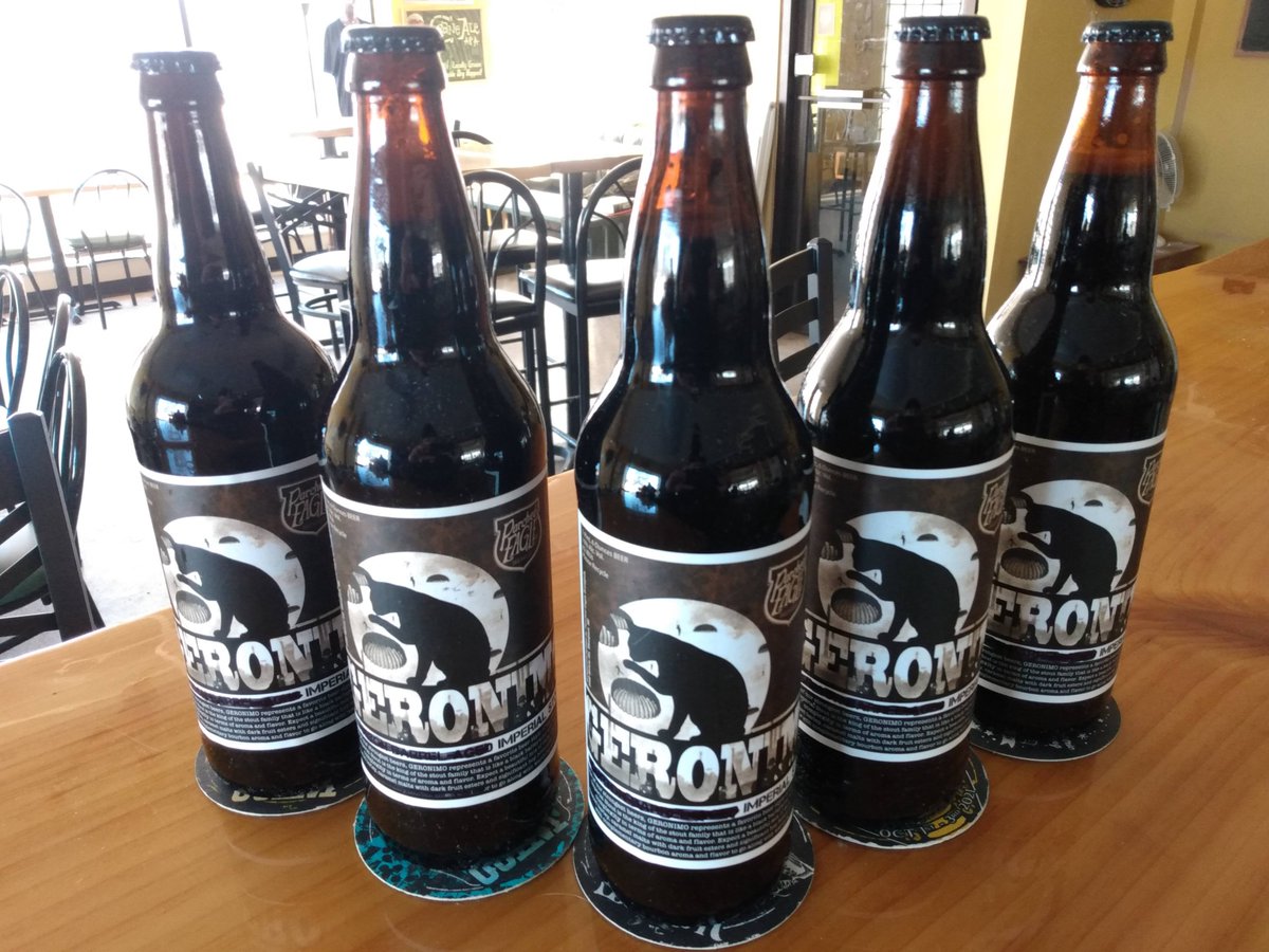 This freshly-filled quintet of Geronimo Imperial Stout bombers is available for you to take home on this frigid/icy #saturdayfunday! We open at 3: come on by.