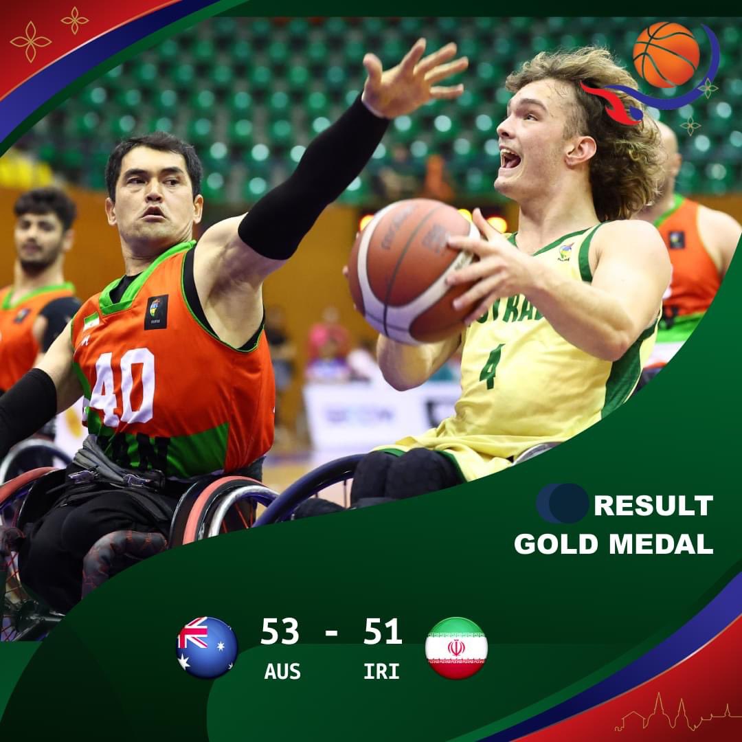 What a game. So intense the whole way. Some clutch free throws at the end too! @BasketballAus Rollers win the Gold Medal against Iran: 53-51. at the @_IWBF Asia Oceania Qualification for @Paralympics Paris 2024. #Paris2024