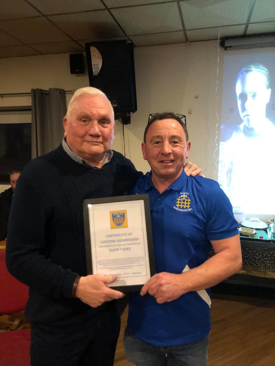 Porth Harlequins RFC (@porthquinsrfc) on Twitter photo PORTH Harlequins chairman <a href="/CHRISTIANREES1/">Crusty Cob</a> presents Clive Cooke with a Life Membership award for his past & continuing work with the club, congrats and thanks Clive 🔷🔶👏 PORTH Harlequins chairman <a href="/CHRISTIANREES1/">Crusty Cob</a> presents Clive Cooke with a Life Membership award for his past & continuing work with the club, congrats and thanks Clive 🔷🔶👏