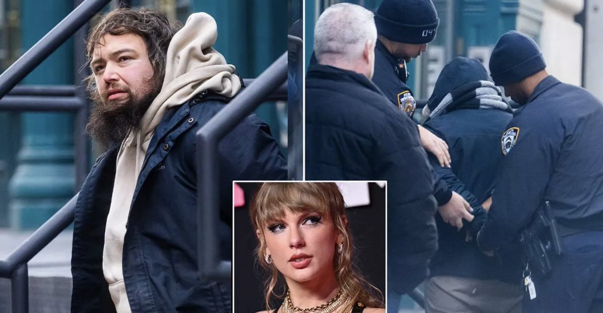 Taylor Swift 'stalker' arrested outside her NY apartment and taken away in cuffs mirror.co.uk/3am/us-celebri…