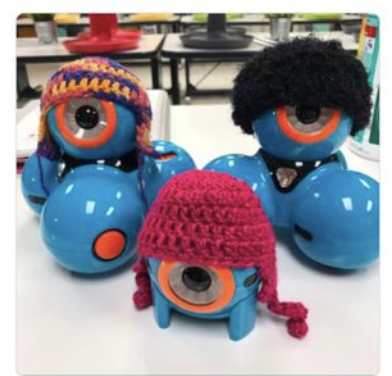 PSDTechVolak2's tweet photo. @WonderWorkshop Does a crochet pattern exist for when folks made a little winter hat for Dash robots?  I have a few helpers that can help us. https://t.co/mGQ1dIUP8U