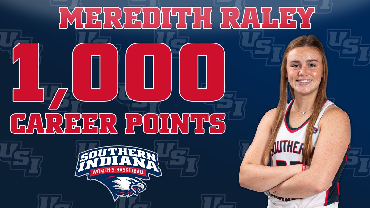 𝟏,𝟎𝟎𝟎 𝐏𝐎𝐈𝐍𝐓𝐒🏀🦅

Congratulations to <a href="/usiwbb/">USI Women’s Basketball</a> senior forward Meredith Raley on reaching 1,000 career points today against Morehead State!

#GoUSIEagles #OVCit