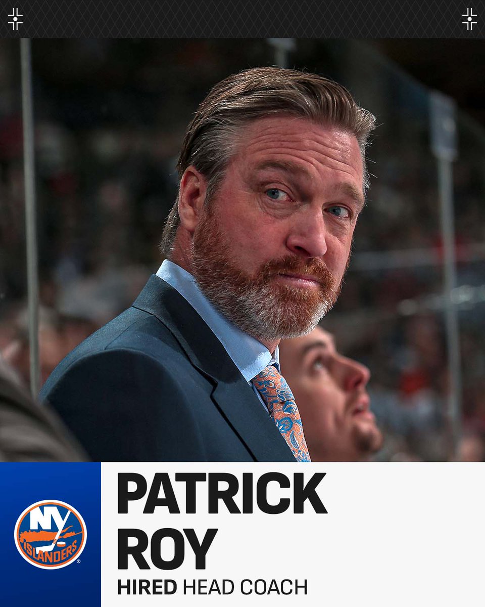The <a href="/NYIslanders/">New York Islanders</a> have named Patrick Roy as their new head coach. 🟠🔵