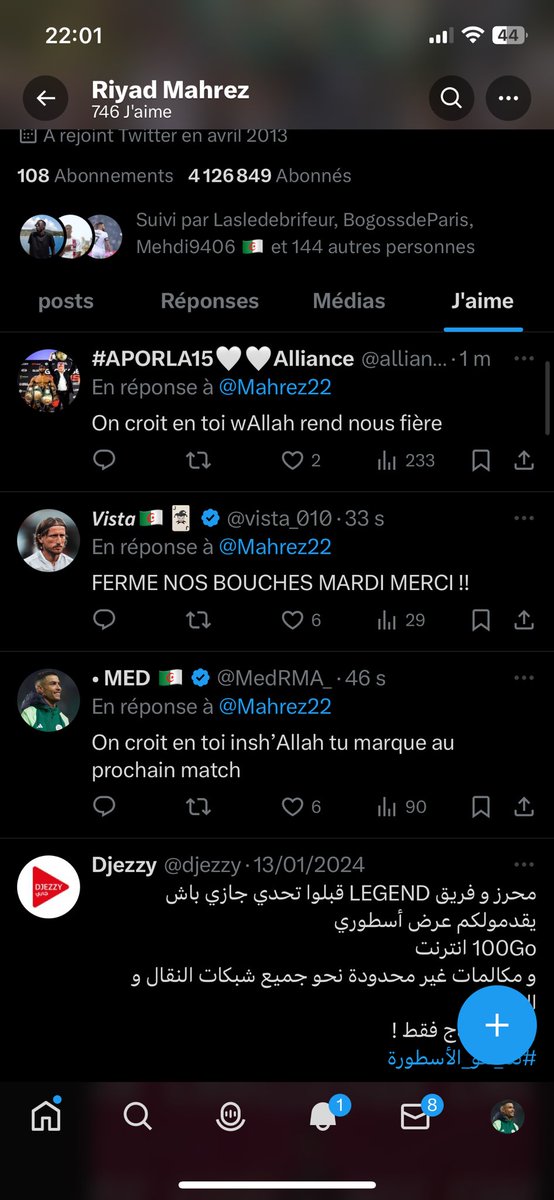 Jejdxjjxxj Riyad Mahrez a liker mon commentaire