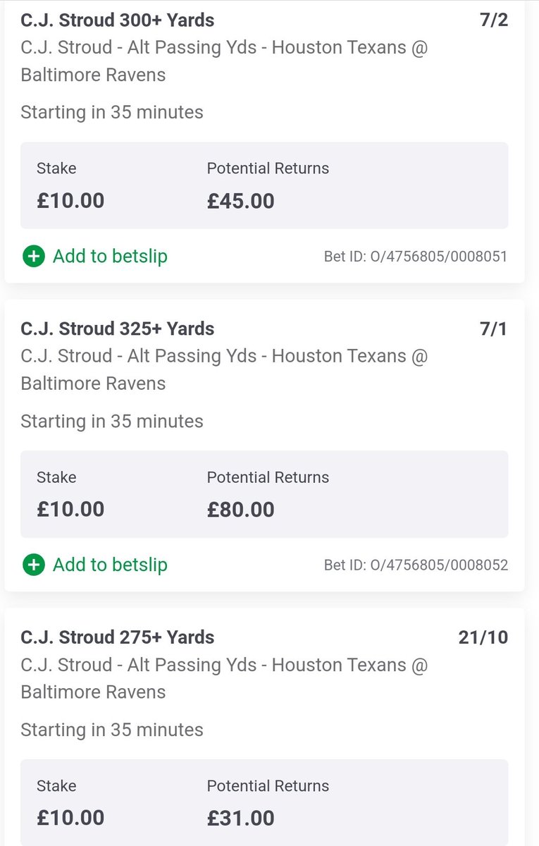 NFLuktips's tweet image. It's playoff divisional weekend, and I've gone big on C J stroud for the ravens game his passing yardage average was the highest in the league the last few weeks, and im happy to take the risk on this. #NFLPlayoffs #nflbets