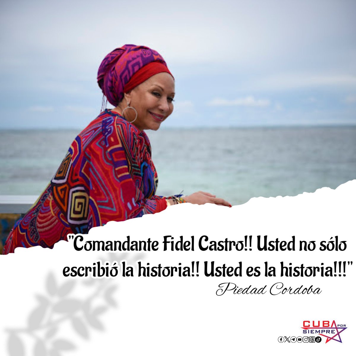 Se nos fue una de las grandes actoras de la paz, su lucha incansable por alcanzarla siempre será recordada. 
Te extrañaremos #PiedadCordoba, #CubaPorSiempre te llevará en la gloria.