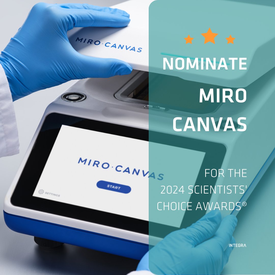 INTEGRApipette's tweet image. Give us your vote🌟
Nominate MIRO CANVAS for the 2024 Scientists&apos; Choice Awards® in the Life Sciences category. Submit your nomination by 1/29/24 and you could win a $500 (USD) Amazon gift card! Sponsored by SelectScience. Vote: bit.ly/425teCr
#SelectScience #MIROCANVAS