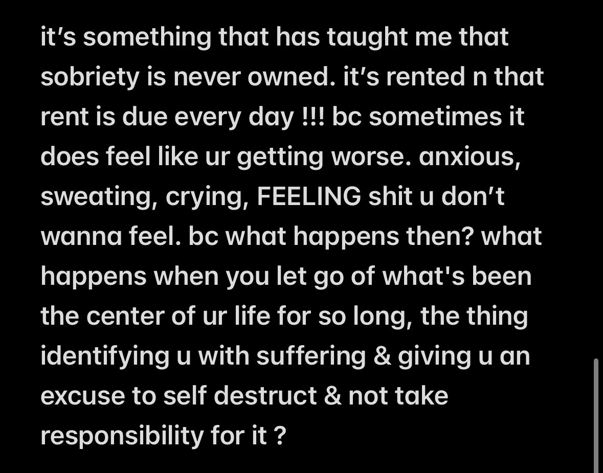 hvdesmusic's tweet photo. 4 years sober today … some thoughts <3 love u https://t.co/TEGl0bozKA