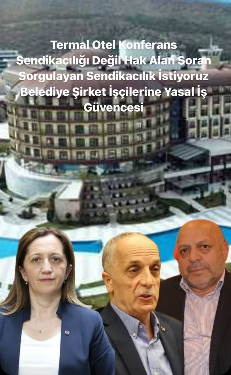 AdamoElTurko's tweet photo. @HakveAdale @hakiskonf @hakismahmut @turkiskonf @diskinsesi @DiSK_Genel_is @ArzuCerkezoglu @hizmetissendika Otel Konferans Sendikacılığı Değil Belediye Şirket İşçisine İş Güvencesi Alan Sendikacılık İstiyoruz @hakiskonf @hizmetissendika @hakismahmut @diskinsesi @DiSK_Genel_is @ArzuCerkezoglu  @RemziCaliskan_ @turkiskonf @csgbakanligi @belediyeis1983 @Mehmetkeskin52
#Kadroİste3lüÇete https://t.co/zRsZTQR864