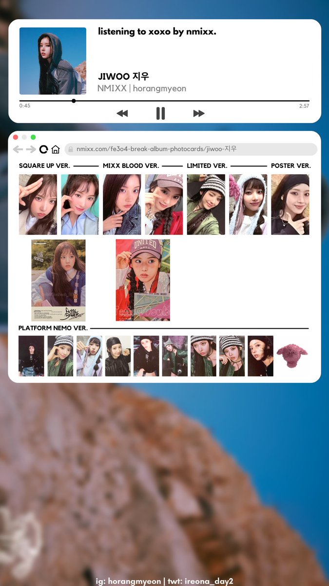 nmixx 엔믹스 fe3o4 break album photocard pc template bae jiwoo
