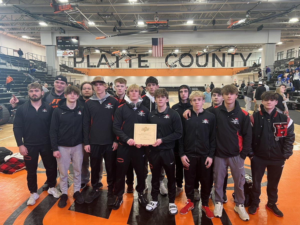 PIRATE ACTIVITIES (@pchsathletics1) on Twitter photo 🤼 52nd Annual <a href="/PCWRESTLE/">Platte Co. Wrestling</a> Team Champions
Hannibal Pirates
<a href="/BeltonWrestling/">Belton Wrestling</a> @BSmoWrestling <a href="/CarthageTigerAD/">Mark Holderbaum</a> <a href="/eshs_wrestling/">ESHS WRESTLING</a> <a href="/HHS_JustWin/">Hannibal Wrestling</a> <a href="/WrestlingHelias/">Helias Wrestling</a> <a href="/OGR6Wrestling/">OG Wrestling</a> <a href="/ONHSwrestling/">ON Eagle Wrestling</a> <a href="/SvilleWrestlers/">Smithville Wrestling</a> <a href="/SJA_Gameday/">St. James Thunder Athletics & Activities</a> <a href="/vanhornfalcons/">Chris Corrie</a> <a href="/WHS_tigers_/">WHS Activities</a> <a href="/ChrismanBears/">William Chrisman</a> <a href="/MB_Wrestling/">Dragon Wrestling</a> 🤼 52nd Annual <a href="/PCWRESTLE/">Platte Co. Wrestling</a> Team Champions
Hannibal Pirates
<a href="/BeltonWrestling/">Belton Wrestling</a> @BSmoWrestling <a href="/CarthageTigerAD/">Mark Holderbaum</a> <a href="/eshs_wrestling/">ESHS WRESTLING</a> <a href="/HHS_JustWin/">Hannibal Wrestling</a> <a href="/WrestlingHelias/">Helias Wrestling</a> <a href="/OGR6Wrestling/">OG Wrestling</a> <a href="/ONHSwrestling/">ON Eagle Wrestling</a> <a href="/SvilleWrestlers/">Smithville Wrestling</a> <a href="/SJA_Gameday/">St. James Thunder Athletics & Activities</a> <a href="/vanhornfalcons/">Chris Corrie</a> <a href="/WHS_tigers_/">WHS Activities</a> <a href="/ChrismanBears/">William Chrisman</a> <a href="/MB_Wrestling/">Dragon Wrestling</a>